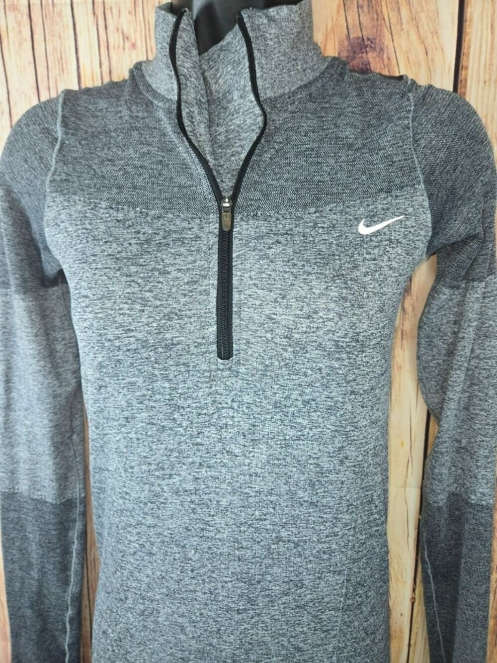 Nike Womens Gray Half-Zip Long Sleeve Running Top XS Activewear